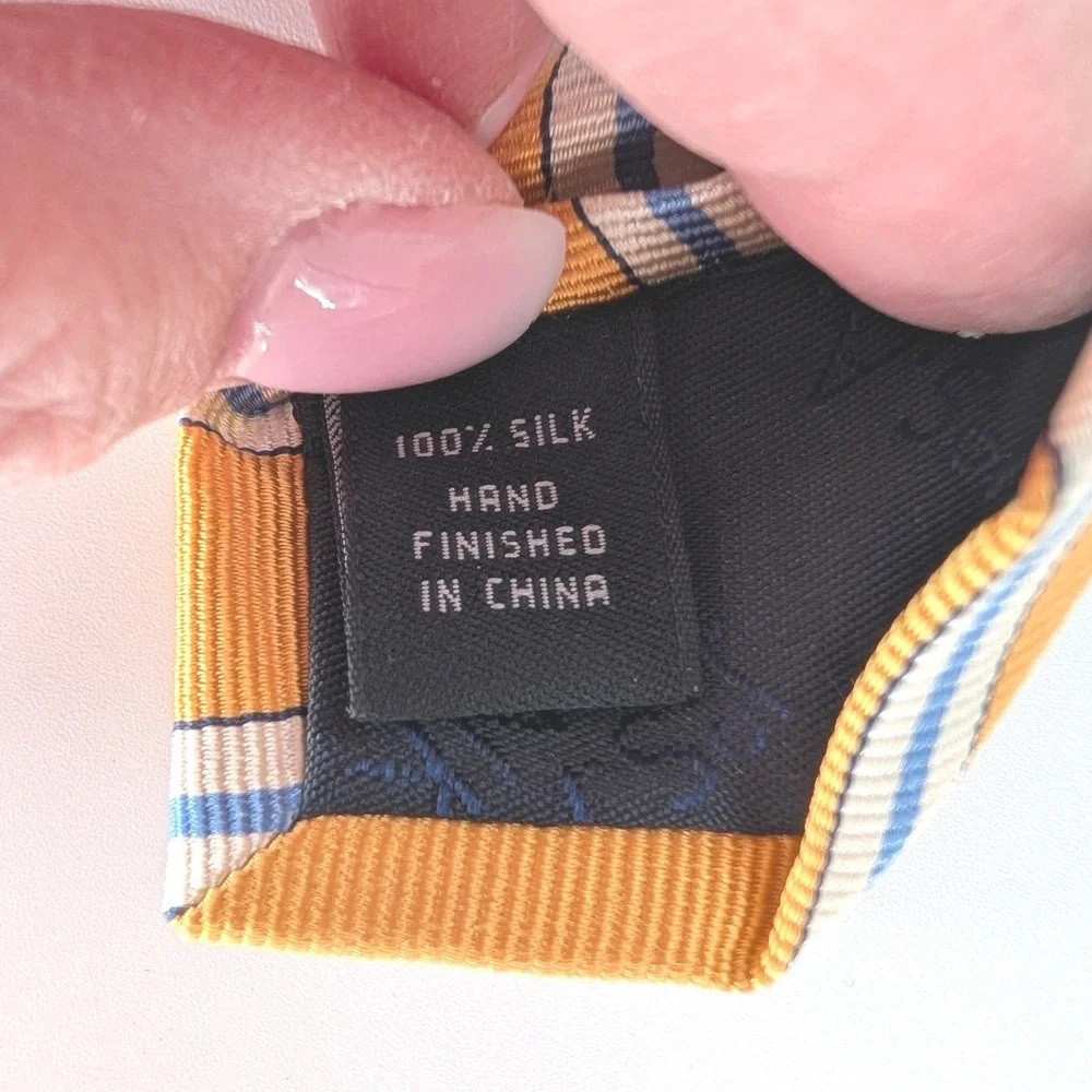 Jos. A. Bank Necktie Yellow Striped Executive Collection Silk Tie Preppy Classic